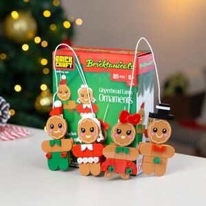 Lego Brick Craft Gingerbread Family Ornaments - NEW - Retired - Christmas
